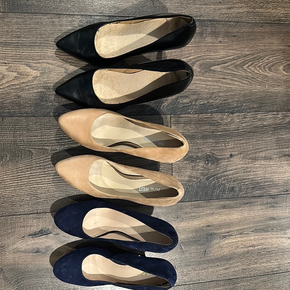 Nine West Black and Tan Heels Elegant Style